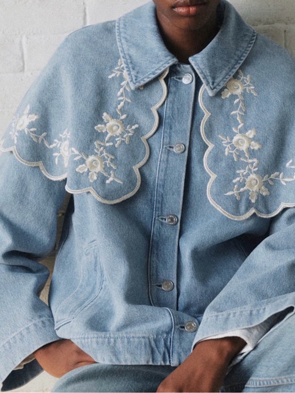 Sezane Josephine × Sea NY blue denim jacket - Picture 3 of 4